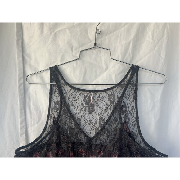 Free People Floral Purple Lace Boho Hippie Festival Trapeze Tank Fairy Grunge - Picture 6 of 8